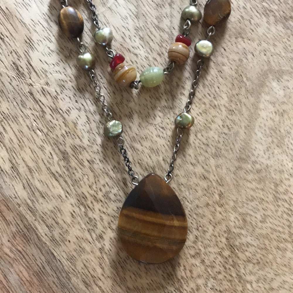 Talbots Multi-strand Semi-precious Stone and Bead Necklace